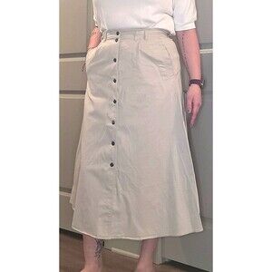 Vintage Khaki Button Front Skirt By Bugle Boy Size 12